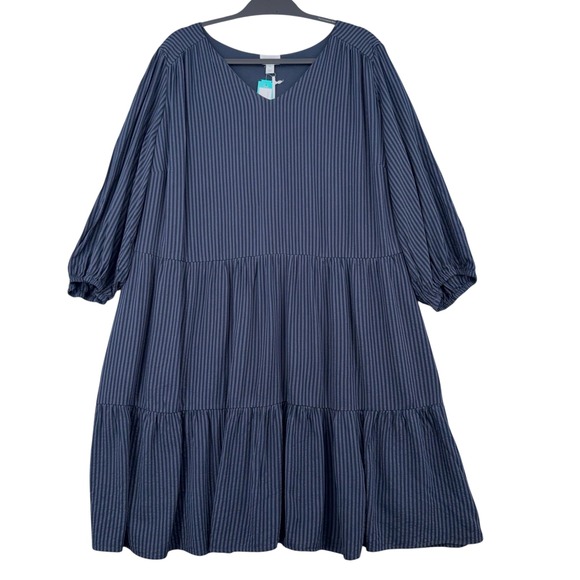 Market & Spruce Dresses & Skirts - Market & Spruce Navy Striped Tiered Babydoll Dress 3X WE-WGW70011-PL NWT